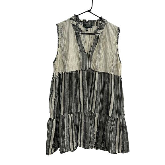 Boho striped cotton tunic dress Shannon Passero artisan XL - Picture 1 of 6